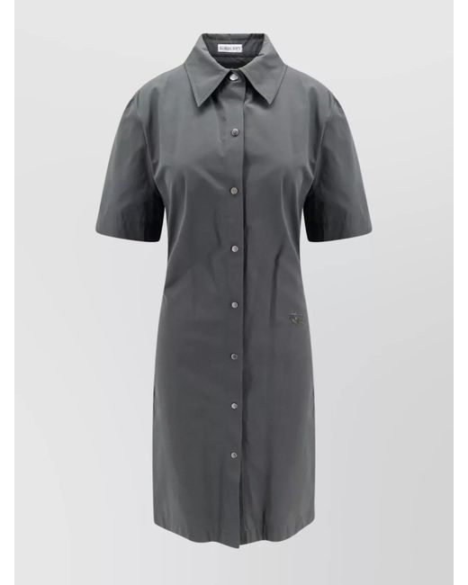 Burberry Gray Cotton Blend Knee-Length Dress