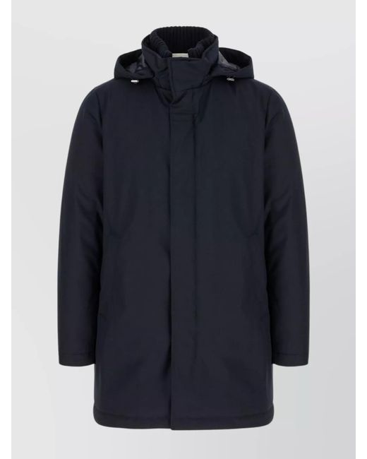 Herno Blue Down Hooded Puffer Parka for men