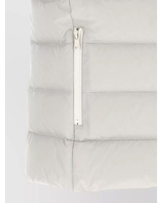 Brunello Cucinelli White Heraldic Patch Quilted Technical Vest