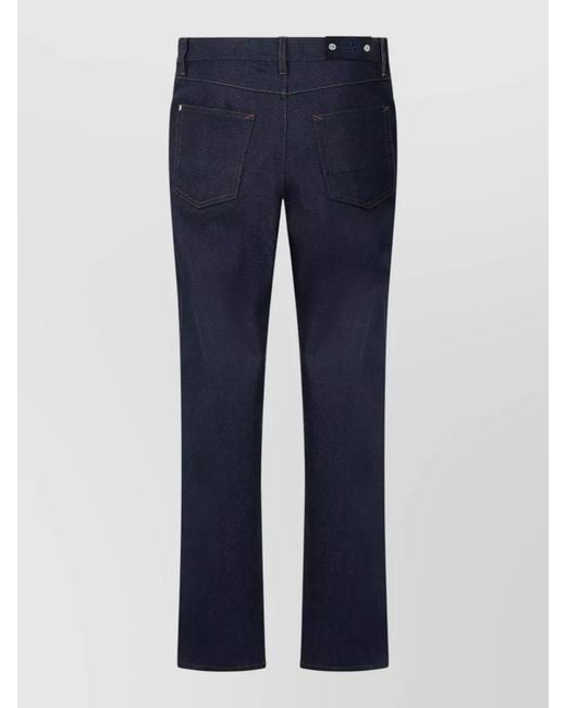 Stone Island Blue Straight Leg Mid Rise Denim Trousers Five Pockets for men