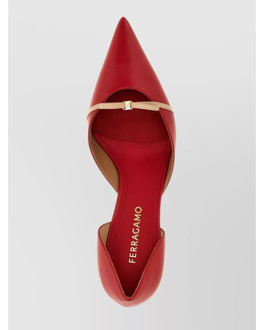 Ferragamo Red Leather Pumps