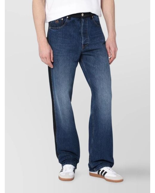 Wales Bonner Blue Denim Straight-Leg Jeans for men