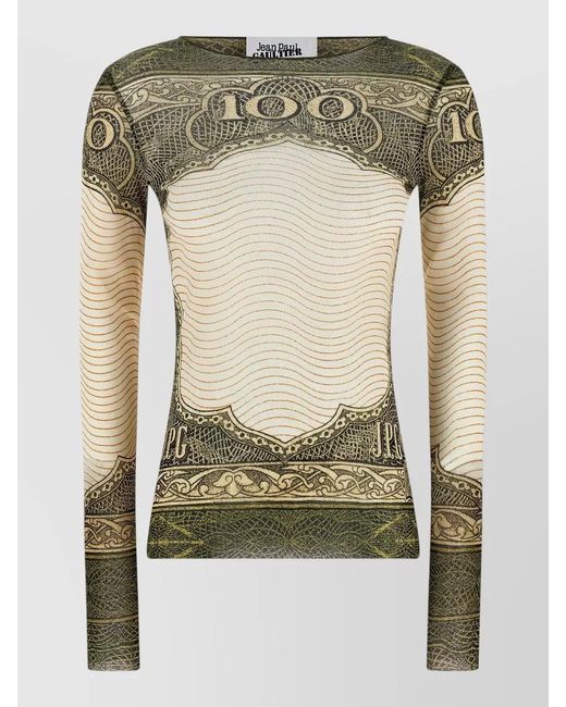 Jean Paul Gaultier Green Printed Top