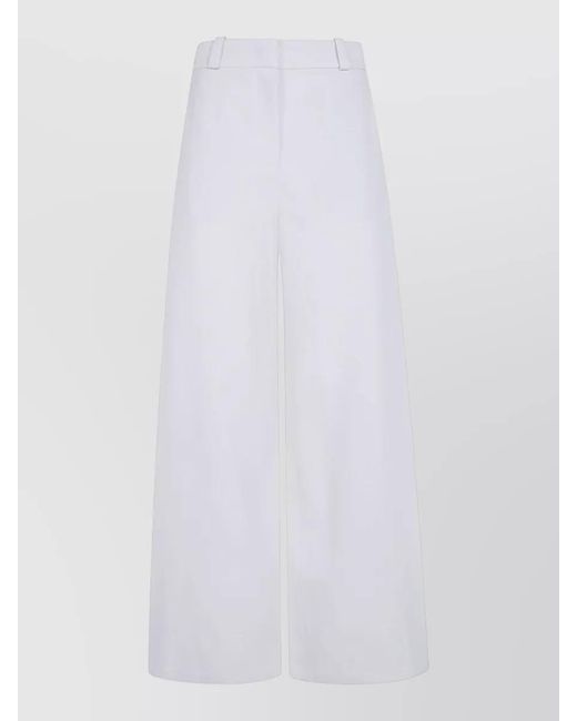 Giorgio Armani White High Waist Wide Leg Tailored Trousers