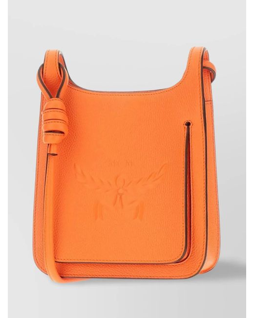 MCM Orange Mini Leather Crossbody Bag