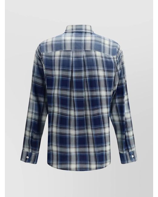 DSquared² Blue Cotton Checked Flannel Shirt for men