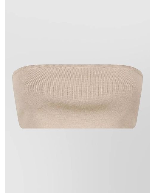 Max Mara Natural Strapless Top Elasticated Band Ribbed Texture