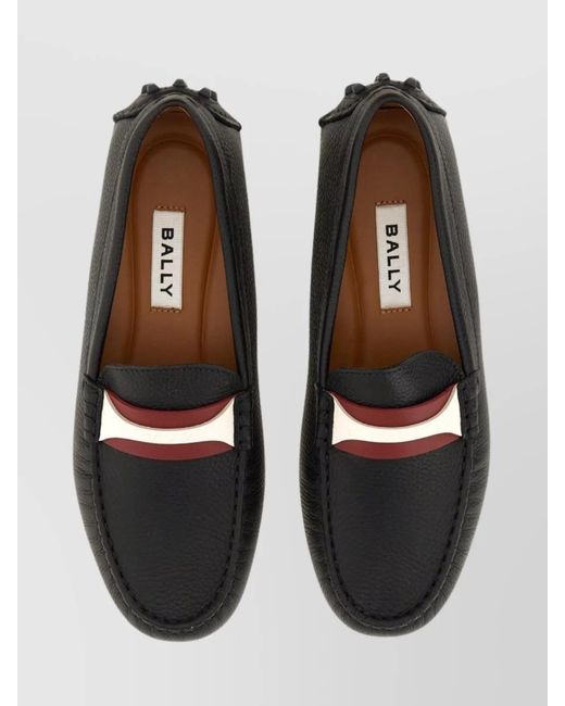 Bally Black Leather Driver Loafers