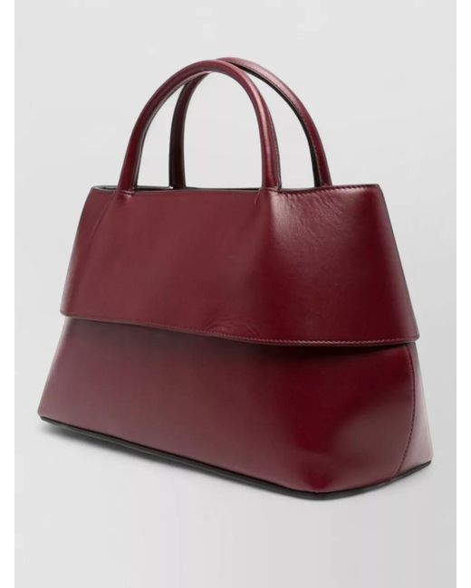 Totême Red Calf Leather Tote Bag