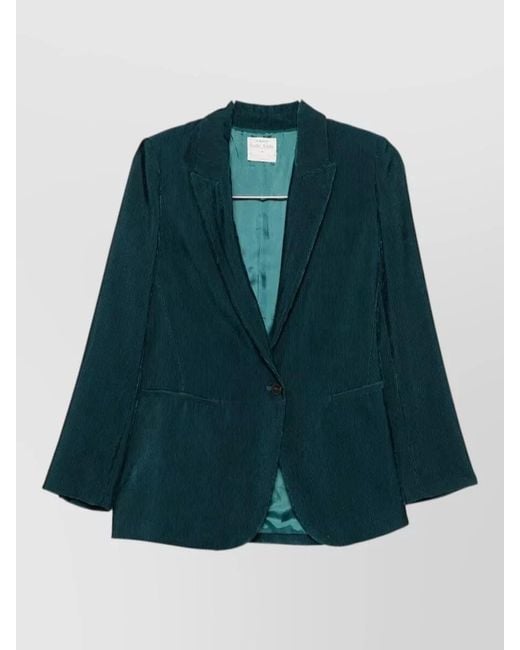 Forte_forte Green Velvet Single Breasted Tailored Jacket