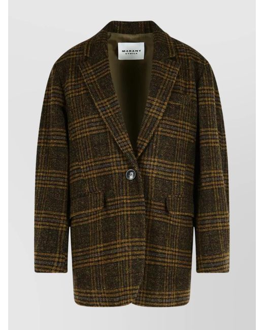 Isabel Marant Green 'Gesina' Checked Wool Blazer