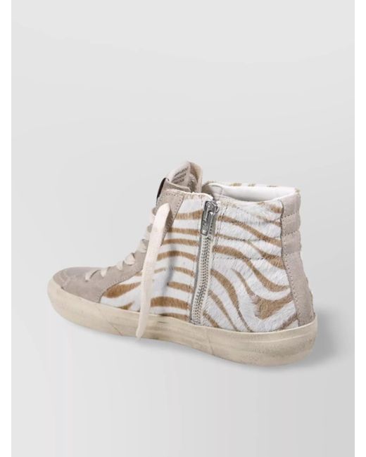 Golden Goose Deluxe Brand Natural Leather High-Top Sneakers