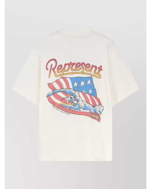Represent White Beach Boys Americas Band Cotton Blend T-Shirt for men