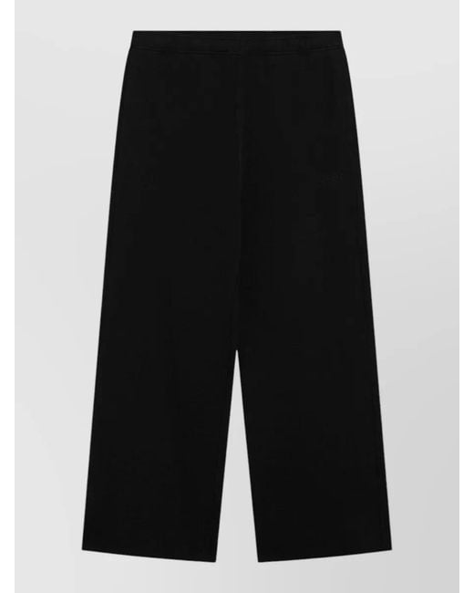 MM6 by Maison Margiela Black Cotton Wide-Leg Trousers for men