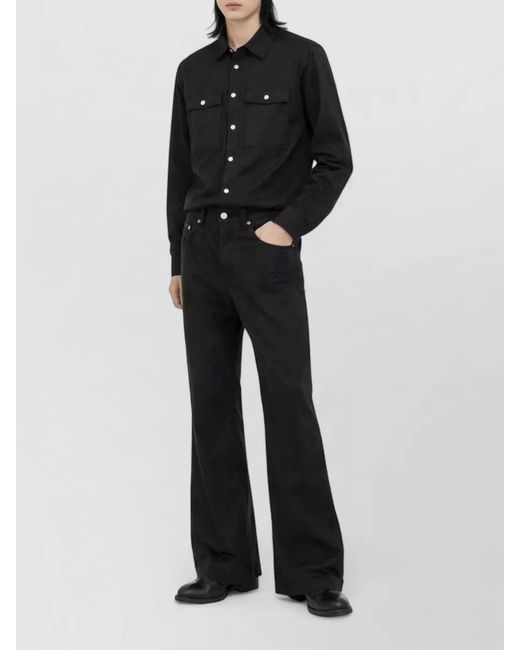 Rick Owens Black Cupro Bootcut Trousers for men