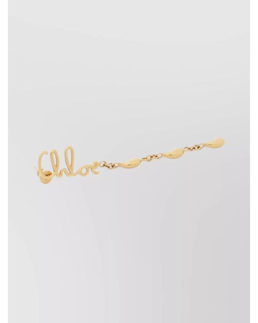 Chloé White Brass Hoop Earrings