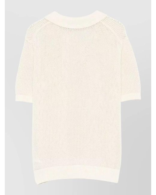DUNST Natural Cotton Linen Polo Shirt Spread Collar