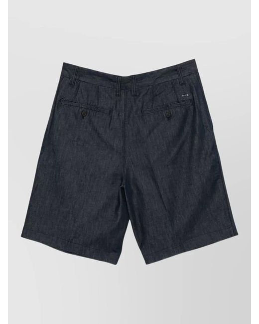 Emporio Armani Blue Denim Bermuda Shorts Tailored Style Belt Loops for men