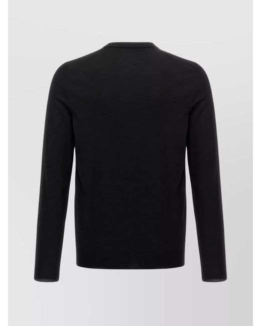 Zanone Black Wool Crew-Neck Long-Sleeve Jumper for men