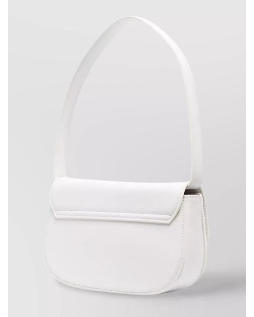 DIESEL White 1Dr Leather Shoulder Bag