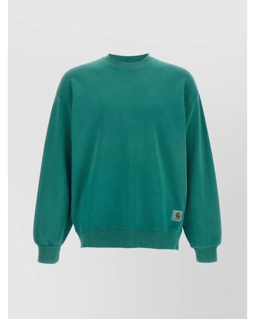 Carhartt Green Hudson Sweatshirt With Ribbed Cuffs And Hem for men