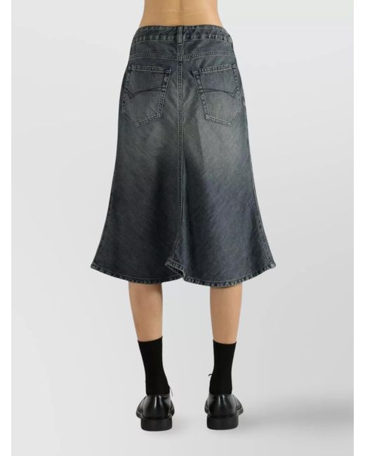 Balenciaga Gray Cotton Midi A-Line Skirt