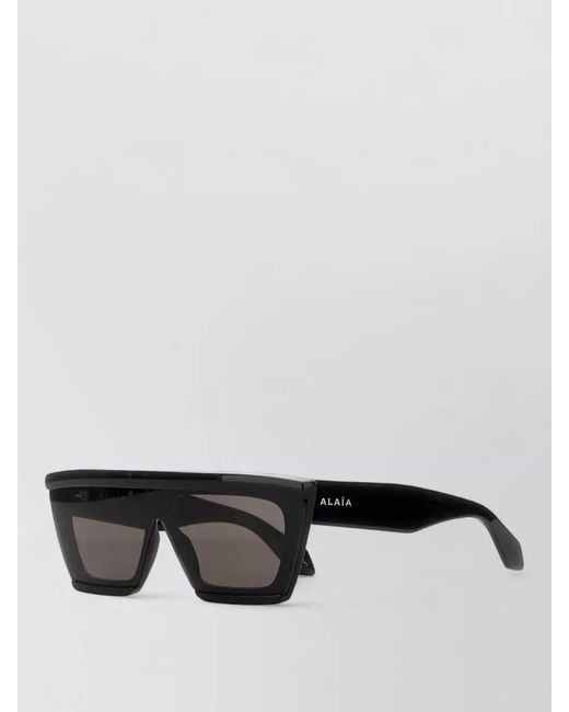 Alaïa Black Acetate Square Frame Sunglasses Tinted Lenses