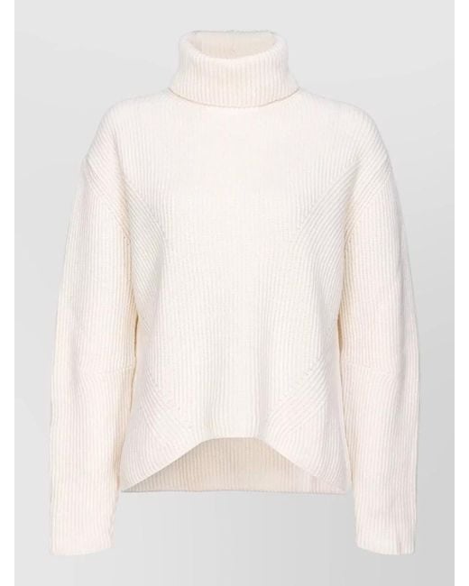 Pinko White Turtleneck Sweater Relaxed Fit Dropped Shoulders