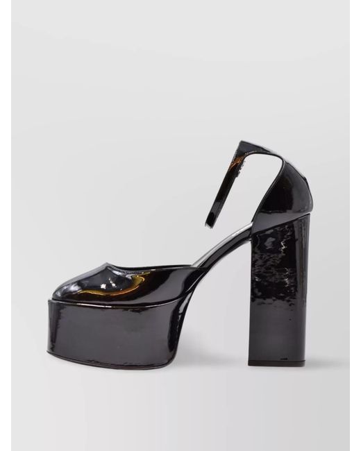 Paris Texas Metallic Platform Sandals Patent Finish Open Toe