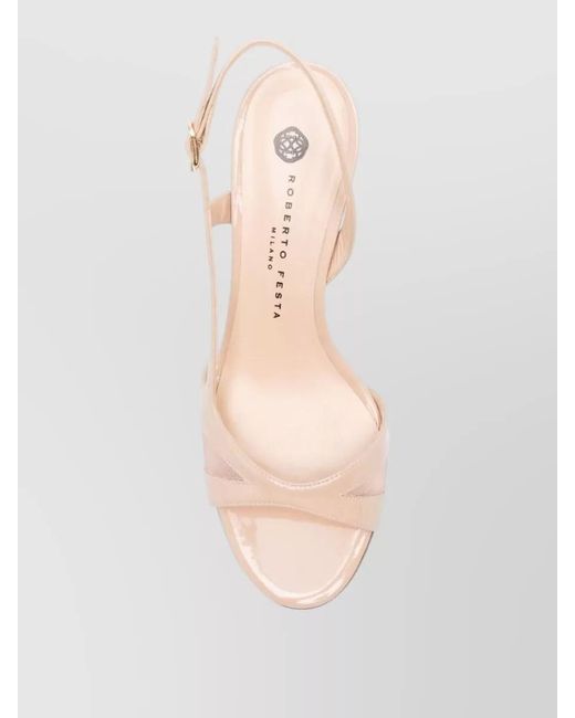 Roberto Festa Pink Sandals Crossover Straps Open Toe Slingback