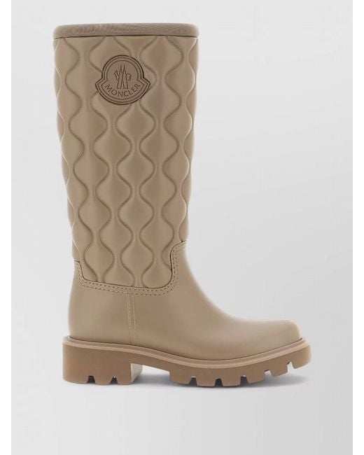 Moncler Natural Kickstream High Rain Boots Chunky Sole