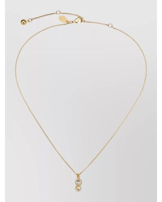 Jimmy Choo White Metal Pendant Necklace