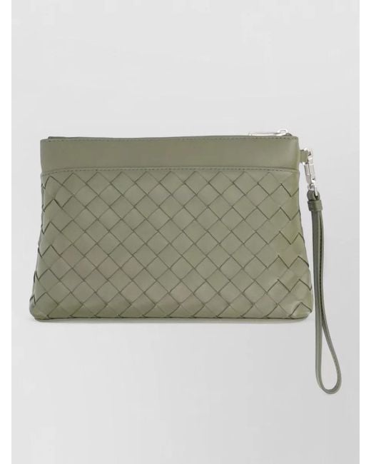 Bottega Veneta Green Leather Clutch Bag for men