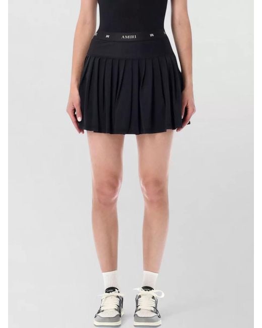 Amiri Black Pleated Sport Mini Skirt Stretch Design
