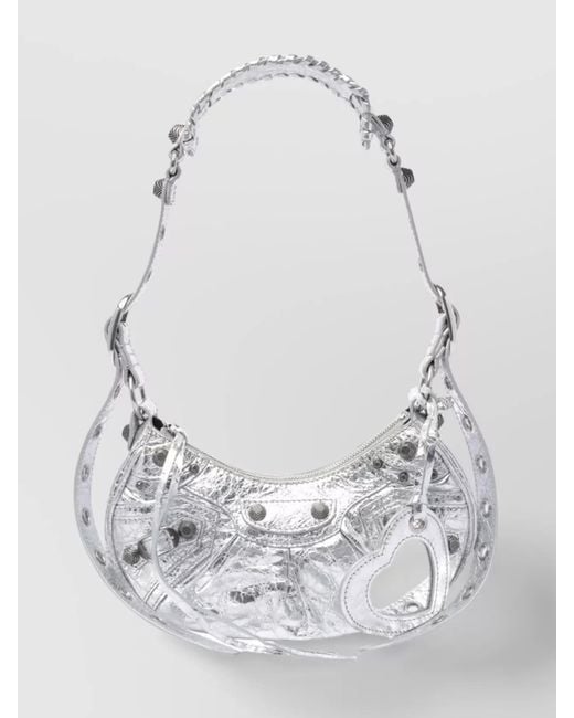 Balenciaga White Le Cagole Lambskin Shoulder Bag