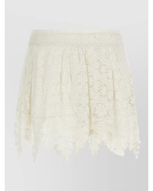 Isabel Marant White Cotton A-Line Skirt