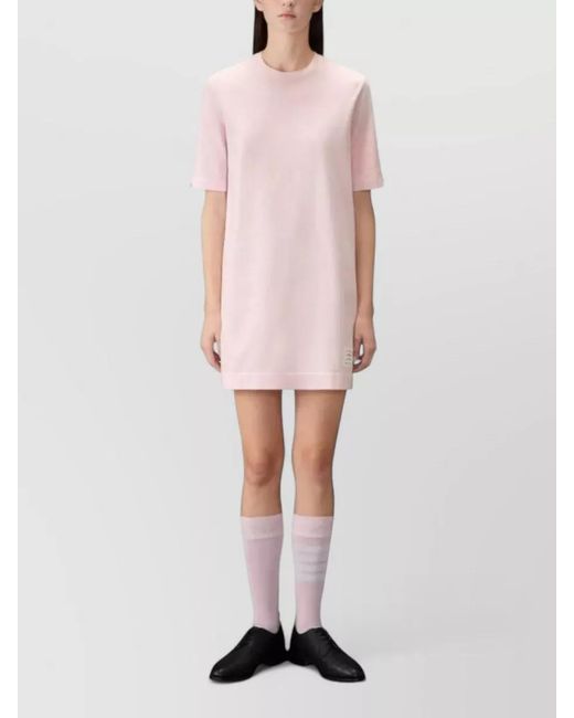 Thom Browne Pink Jersey T-Shirt Shirt Dress Short Sleeve