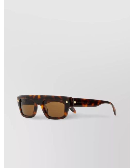 McQueen Brown Acetate Square Sunglasses