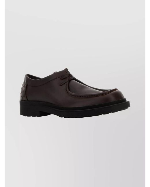 Bottega Veneta Black Leather Lace-Up Shoes for men
