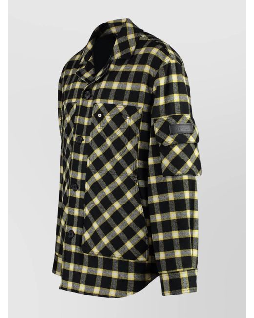 Versace Black Wool Overshirt for men