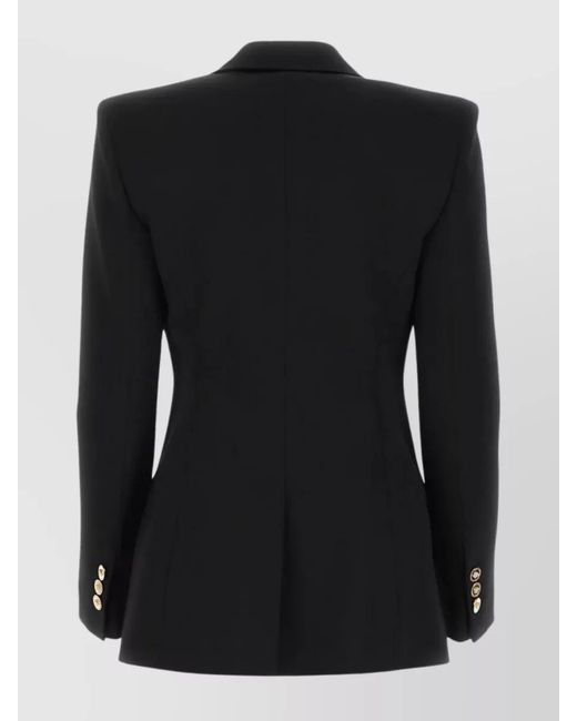 Versace Black Single-Breasted Virgin Wool Blazer