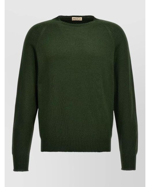 Ma'ry'ya Green Knitwear Crew Neck Long Sleeve Sweater for men