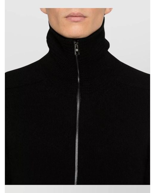 Tagliatore Black Wool Cardigan for men