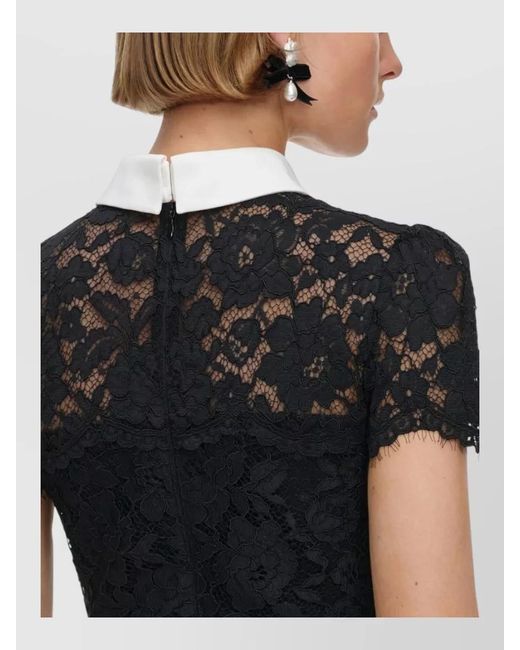 Self-Portrait Black Lace Midi Dress Fitted Silhouette Belt