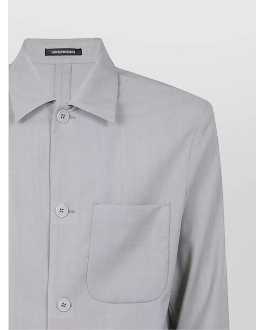 Emporio Armani Gray Virgin Wool Suit Jacket for men