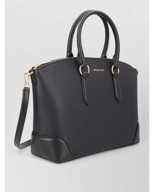 Michael Kors Black Logo Tote Bag Structured Handles Strap