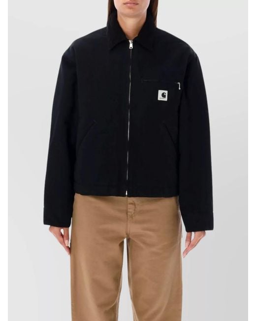 Carhartt Blue Detroit Jacket With Zip Chest Pocket