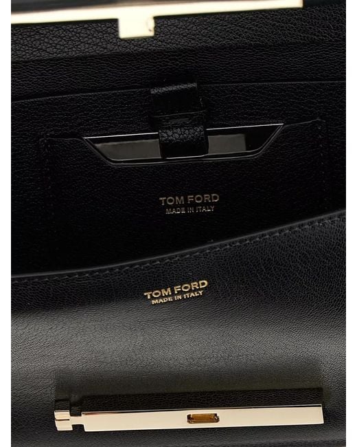 Tom Ford Black Supple Grain Shoulder Bag Adjustable Strap