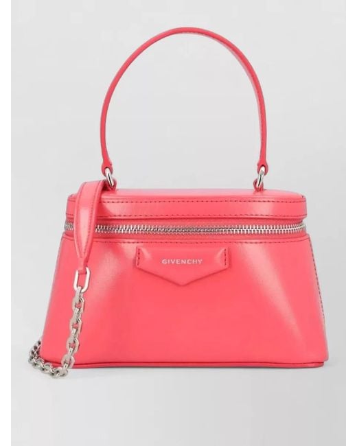Givenchy Pink Antigona Vanity Leather Bag Chain Strap