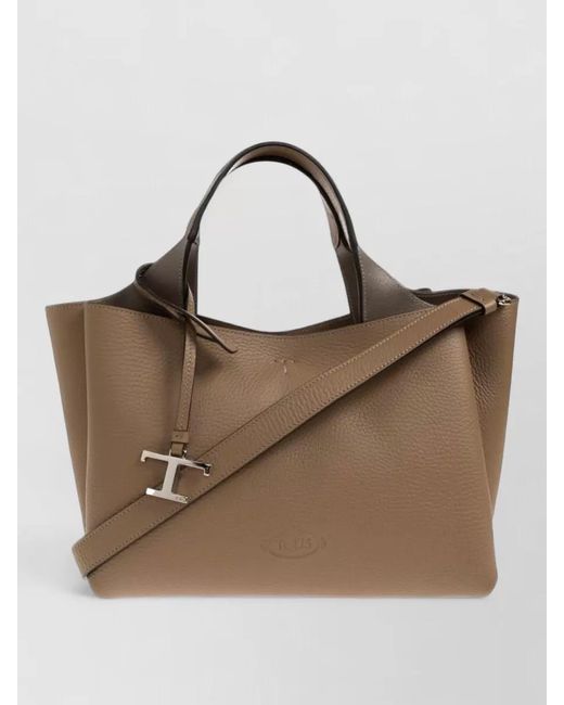 Tod's Brown T Timeless Mini Leather Shoulder Bag